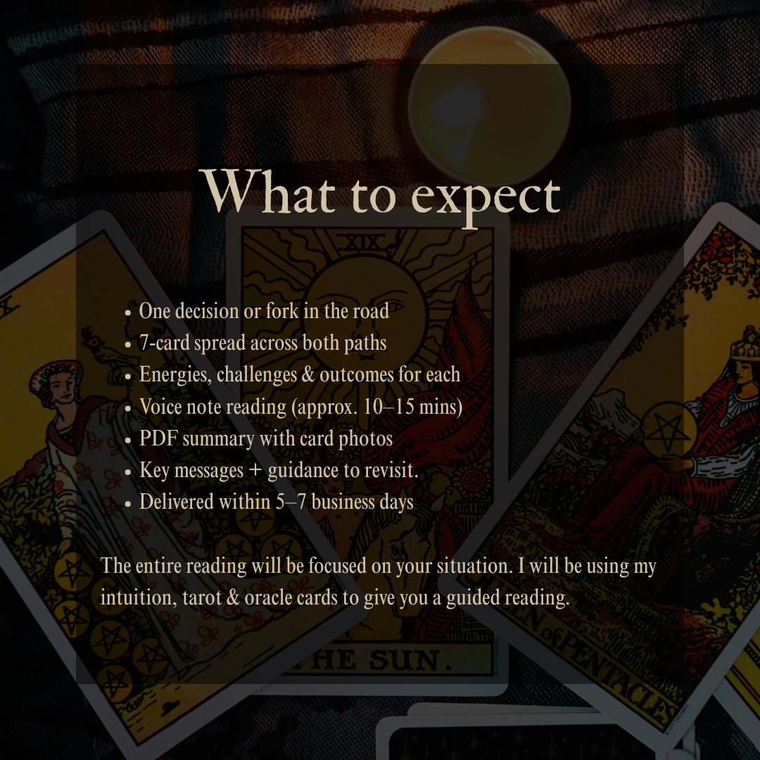 Crossroads Reading - Tarot for Decisions & Turning Points (Voice Note + PDF Summary)