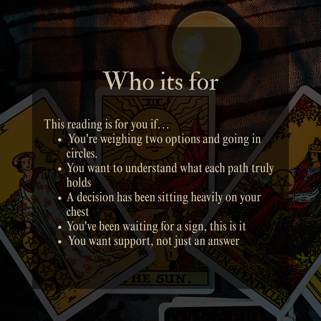 Crossroads Reading - Tarot for Decisions & Turning Points (Voice Note + PDF Summary)